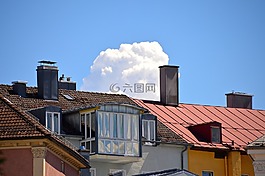 架構,云,屋頂