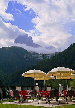 遮陽傘,山,白云巖
