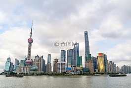 上海,天際線,摩天大樓