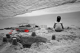 海灘,海,砂