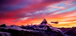 賴明,山,日落