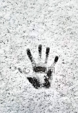 冬天,雪,手印
