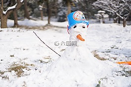 雪人,冬天,梅花山