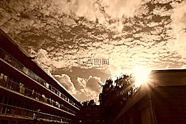 日落,黃昏,天空
