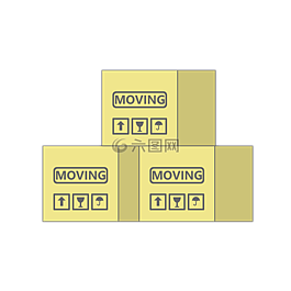 移動(dòng),盒,紙板