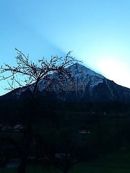 瑞士,山,雪