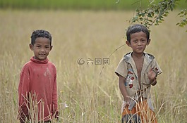 兒童,柬埔寨,亞洲