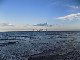 海洋,日落海灘,天空