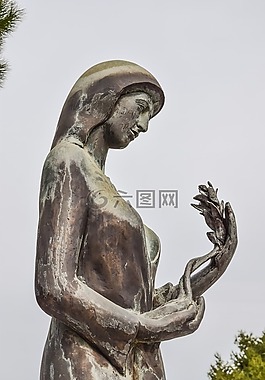 女子,母亲,雕塑