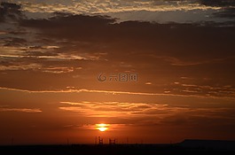 日出,云,天空