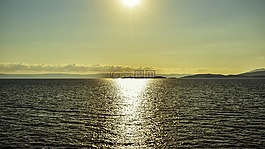 日出,海,自然