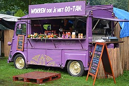 食品的卡車,電源,汽車