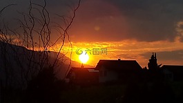 日落,顏色,心情