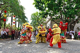 跳,獅子,年