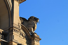 雕像,獅子,天空