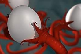 蠕蟲,雞蛋,3d 模型