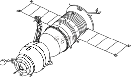 卫星,素描,空间
