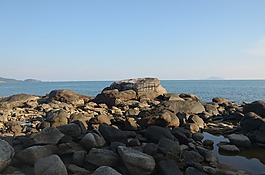 石頭,海,鵝卵石