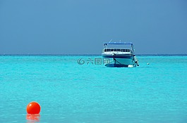 船,加勒比海,藍(lán)色的大海