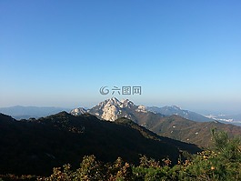 山,天空,巖
