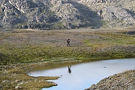 格陵兰岛,夏,河