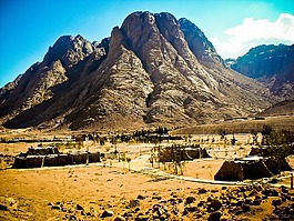 埃及,山,岩