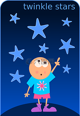 男孩,星星,指點(diǎn)