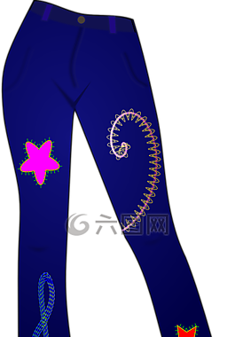 裤子,蓝色,服装