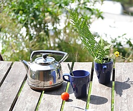 早餐,露營(yíng),茶壺