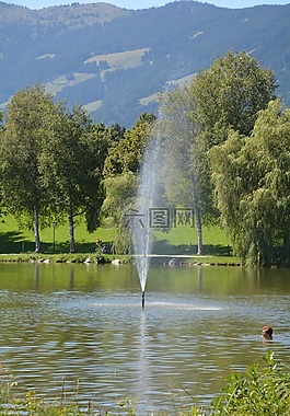 水噴泉,ritzensee,花園