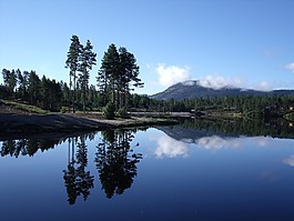 景觀,挪威,湖