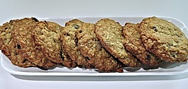 美味的饼干,燕麦,葡萄干
