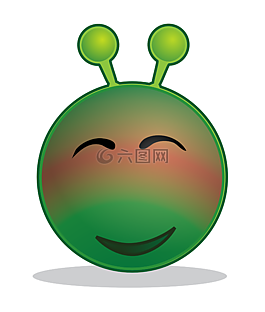 外星人,笑臉,臉紅