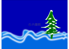 藍(lán)色,樹(shù),冬天