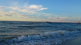 海,日落,假期