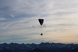 伞兵,山,降落伞