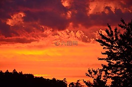 日落,余輝,abendstimmung