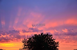 日落,余輝,天空