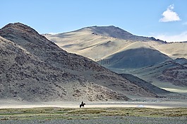蒙古,山,夏季