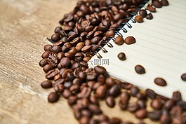 筆記本,咖啡,然