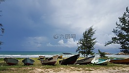 船,漁船,美麗