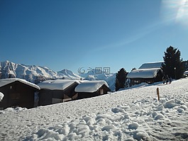 雪,瑞士,白