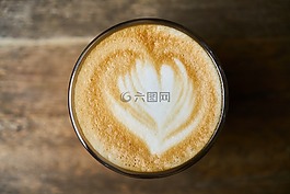拿鐵咖啡,咖啡,木材