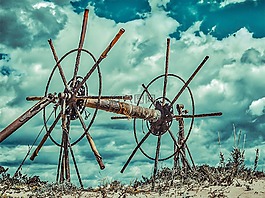 海灘,車輪,fishernet