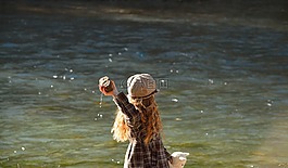孩子,女孩,水