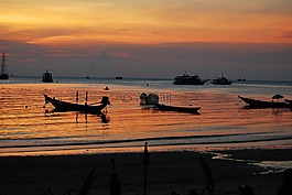 日落,景觀,海