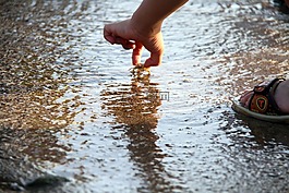 海邊,小孩,螃蟹