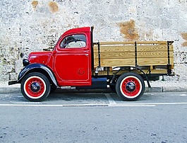卡車,紅色的卡車舊卡車,老式卡車