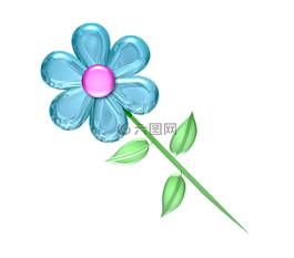 花,藍(lán)色,綠色