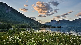 景觀,山,海